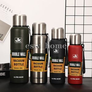 Water Bottles Double-Wall Flask With Rope Vacuum Thermos Stainless Steel Insulated Large Capacity 0.5/0.75/1L/1.5L Drinkware