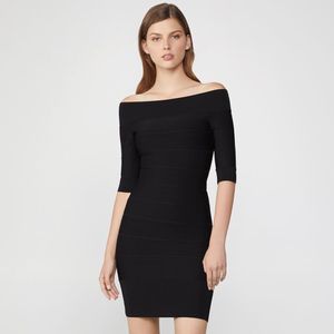 Summer Women Black Off Shoulder Rayon Bandage Club Dress Sexig Half Sleeve Celebrity Evening Runway Party Dresses 210423