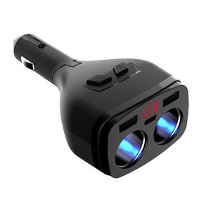 Universale 12V-24V Accendisigari per auto Presa splitter Spina LED Adattatore per caricabatterie USB Rilevamento con doppia USB + Tipo C con interruttore