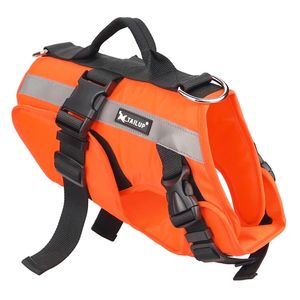 Pet Dog Life Jacket Outdoor Bezpieczeństwo Ubrania Life Kamizelka Preserver Rescue Pet Life Kamizelka Uprząż Dla małych średnich Dużego Psy 211106