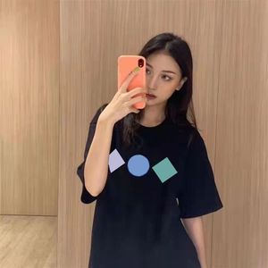 Women T Shirts Letters Printed With Colorful Pattern Tees For Lady Slim Style Short Sleeves Summer Breathable Tshirts 6 Options