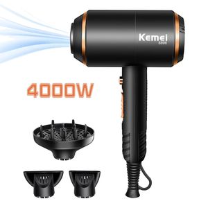 Kemei Hårtork professionell kraftig blowdryer varm och kall stark kraft 4000W negativa jonblåsare med diffusor KM-8896