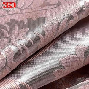 Fabric Elegant Luxury Blackout Curtain For Living Room Pink Blinds Jacquard Drapes Damask European Window Treatments Panels 210913