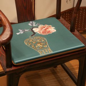 Almofada/travesseiro decorativo clássico vaso de flor clássico almofada de assento chinesa estilo luxo não deslizamento azul cadeira azul home tatami decoração de sala de estar