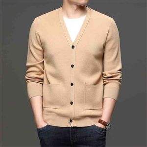 5 Kolory męskie Casual Solid Sweter Sweter Cardigan Jesień Cienki Płaszcz Klasyczny Styl Knitting Male Marka Odzież 210918
