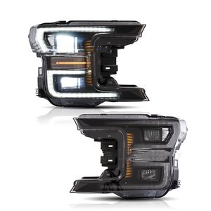 Auto Accessories Car LED Head Lights For Ford F150 DRL Signal Headlight Raptor Streamer Steering Daytime Running Lights 2018-2020