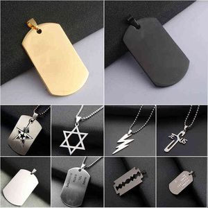 1pc donna uomo collana pendente in acciaio inossidabile fulmine pentagramma lama lettera catena fredda collane coppia regalo gioielli G1206