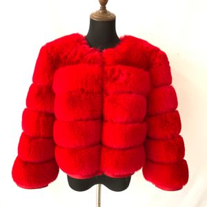 Kvinnor Faux Fur Coat Höst Vinter Högkvalitativ Fluffy 5XL Shaggy Fox Fur 7XL