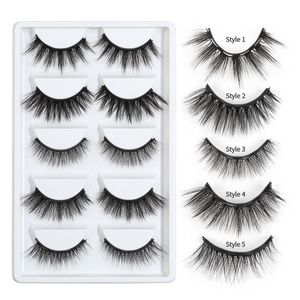 5 Paar magnetische Wimpern, wiederverwendbar, verschiedene Stile, magnetische Wimpern, leicht, wasserfest, natürlich, dramatische falsche Wimpern, kein Kleber erforderlich