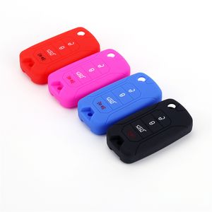 Silicone Car Key Case Shell Bag Keys Soft Covers For Jeep Renegade 4 Buttons Folding Remote Keychin Auto Accessories