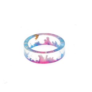 Meninas misturadas da personalidade das meninas do anel de resina transparente anéis bonito dos anéis bonitos para mulheres presentes românticos