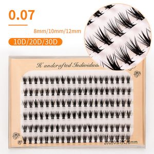 New 10D/20D/30D DIY Eyelash Extension Handmade 3D Individual Cluster False Eyelashes Natural Thick Fluffy Volume Fake Lashes