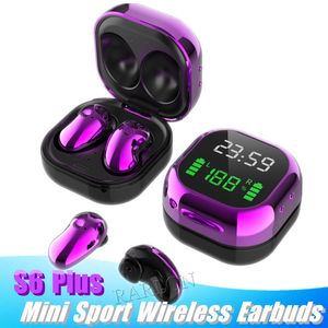 S6 Plus TWS BluetoothイヤーバッドV5.0イヤホンワイヤレスステレオIPX4マイクヘッドフォン工場Price with Mic Headphonesのスポーツヘッドセット