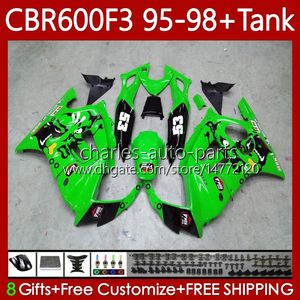 Bodywork + Tanque para Honda CBR600F3 600cc 600FS 95-98 Corpo 64No.161 CBR 600 600F3 CBR600 F3 Green Blk Novo FS CC 1995 1996 1997 1998 CBR600FS CBR600-F3 95 96 98 98 Kit de Feira