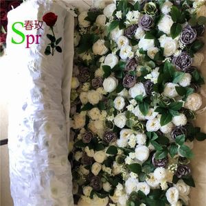 Dekoracyjne kwiaty Wieniec Spr Flower Wall Backdrops Panele mogą zwijać tkaninę Baza ślubna Tło sztucznej maty