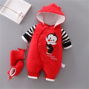 Pagliaccetti invernali per neonati Tute di cotone per neonati Spesse Neonate Ragazzi Tuta calda Autunno Abbigliamento infantile Kid Climb Abbigliamento generale 210315