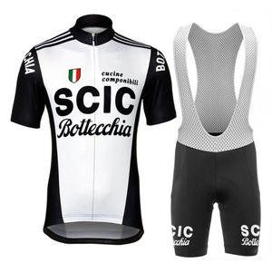 Maglia da ciclismo retrò da uomo a maniche corte classica nera bianca estiva Set da bici da strada MTB Bib Gel Wear Abbigliamento traspirante Set da corsa