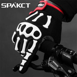 SPAKCT Bike Bicycle Long Full Finger Cycling Riding Racing Bone Cool Soft Gloves Skeleton Equipment 211124