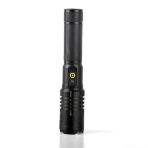 Wholesale Rechargeable LED Torches 6000 Lumens Super Bright Tactical Flashlights with 26650 Batteries Zoomable 30W 5V Waterproof Handheld Flashlight for Emergency Fishing
