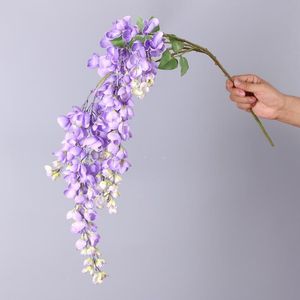 Högkvalitativa hängande blommor Vine Bröllopsdekoration Silk Konstgjorda Wisteria Heminredning Nio färger för Välj