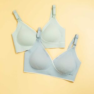 New Design Pregnancy Front Closure Wire Free Maternity Bra Comfortable Push Up Breastfeeding Nursing Bra for Women Y0925