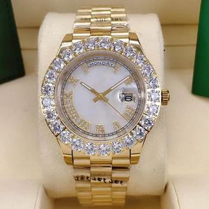 43 mm hochwertige mechanische Herrenuhr mit Diamanten für Herren, Edelstahl, Faltschließe, Sport, wasserdicht, Business-Armbanduhr, Montre de Luxe