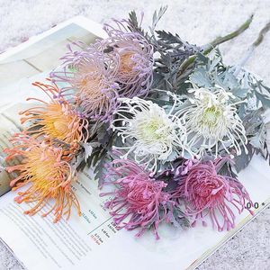 Konstgjorda blommor kort gren krabba klo 2 gaffel pincushion jul krans vas för hem bröllop dekoration falska plantering rrf13765