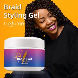 Hair Finishing Braid Gel Long Lasting Strong Hold Anti-Frizz 250ml Smooth Frizziy Hairs Non Greasy Styling Waxes
