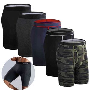 5Pcs Set Boxer Long Boxershorts Men Underwear Panties Cotton Male Underpants High Quality Man Sexy Underware Slip Gay Calzones H1214