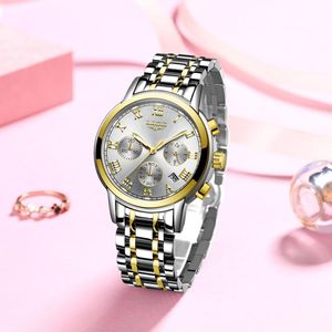 Armbanduhren LIGE Luxus Damenuhr Frauen Wasserdicht Rose Gold Stahlband Armbanduhren Top Marke Armband Uhr Relogio feminino