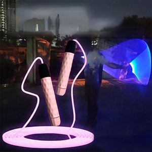 Cordas de salto noturno ajustável brilho pulando corda Exercício luminoso LED LUZ