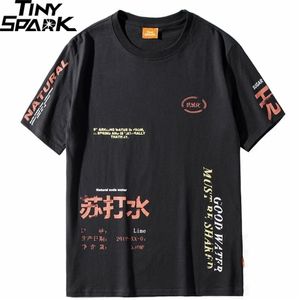 Harajuku T Shirt Men Hip Hop Soda Vatten Rolig T-shirt Streetwear Sommar Tshirts Vintage Print Cotton Tops Tees Short Sleeve 210716