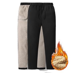 Casual Sweatpants Winter Men's Großen Calças acolchoadas Slim Grande Calça Quente Calças Sólidas Trend Costas Esportes Plus Velet M-5XL 210715