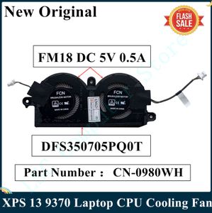 LSC New Original Dell XPS 13 9370 Laptop CPU Cooling Fan DFS350705PQ0T FM18 DC 5V 0.5A 4PIN CN-0980WH 0980WH 980WH