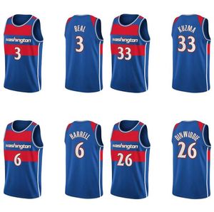 バスケットボールジャージーブラッドリーBeal＃3 Spencer Dinwiddie＃26 Kyle Kuzma＃33 Montrezl Harrell第6位Dalcity Jerseys 2021-22 75番目のダイヤモンド男性青少年S-XXL在庫あり