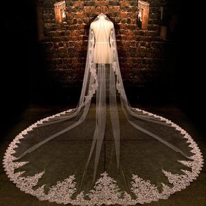 Weils Bridal White / Ivory 5 metrów Długi ślub Koronki Krawędzi Akcesoria Voile Katedra Velo de Novia