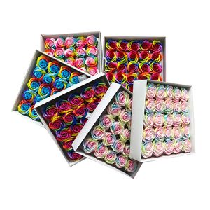 Colorful 25PCS/Box Soap rose Flowers Gift Flower Artificial Rose Decor Ornament gifts for Valentine'S Day Holding DIY Florals