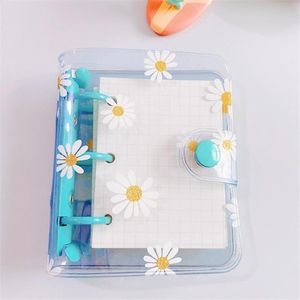 Notepads Cute Daisy Loose Leaf Notebook 3 Holes PVC Transparent Binder Korean Stationery Hand Account Journal For Girls School Supplies