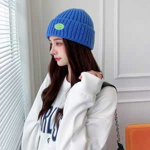 Girls Winter Warm Knitted Beanies Outdoor Keep Warm Winter Hat Caps For Women Female Fashion Beanies Bonnets with Letter Label