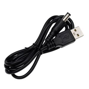 Cavi di ricarica neri da 1 m Porta USB a 5,5 x 2,1 mm Connettore per cavo di alimentazione jack cilindrico da 5 V CC