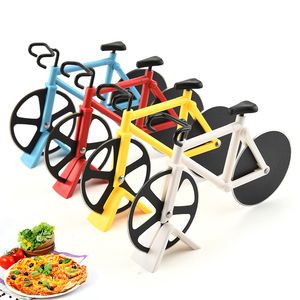 Fahrrad Pizzaschneider Edelstahl Backgeschirr Rad Fahrrad Roller Chopper Slicer Pizza Schneidemesser Küchenwerkzeuge 20220223 Q2