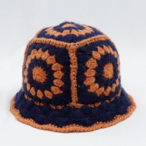 Beanie / Skull Caps 2021 Kvinnor Mode Höst Vinter Hat Varm Panama Märke Fällbar Cap Hollow Crochet Stickning Multicolor Bucket Hattar