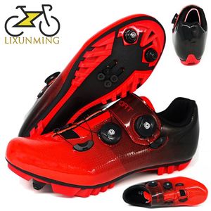 Sapatos de road de calçados de ciclismo tênis brancos de bicicleta de montanha profissional de bicicleta respirável Fivele de giro duplo de travamento automático