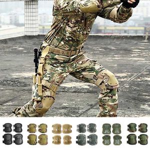 Ginocchiere tattiche Paintball Airsoft Caccia Guerra Ginocchiere Gomitiere Militari Army Outdoor Game Protector Q0913