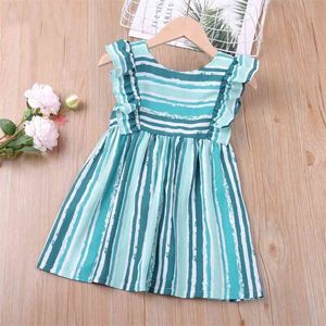Dress Summer Light Irregular Stripes Print For Girls Kid Clothes Girl Baby 210528
