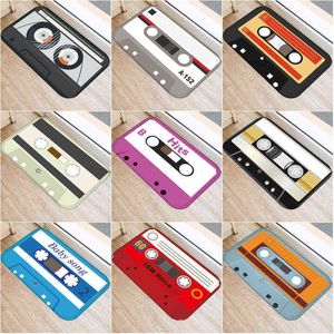 Kassette Tape Matten Anti Slip Boden Teppich Muster Drucken Fußmatte für Badezimmer Küche Eingang Teppiche Home Decoration