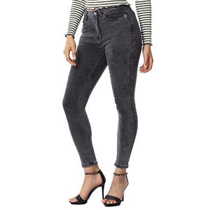 Calça jeans feminina Alta cintura Stretch Skinny Denim Calças lavadas Elastic Slim Calças de lápis 210629