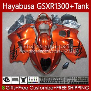 OEM Body + Tank för Suzuki Hayabusa GSXR 1300CC GSXR-1300 1300 CC 1996 2007 74NO.311 GSX-R1300 GSXR1300 96 97 98 99 00 01 GSX R1300 02 03 04 05 06 07 Fairing Kit Glänsande apelsin