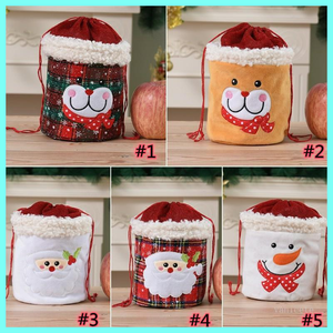 Novo 2022 Decorações de Natal Saco Xmas Gift Apple Saco Snowman Santa Drawstring Bag Fest Funcionales Atacado 591