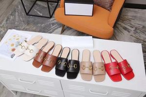 European Classic Luxury Style Women's Slippers,fashion shoes sexy Sandals, gold Rivets, Horseshoe buckle Leather, Flat-soled, Rubber Bottom, More Color